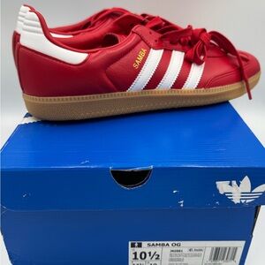 Adidas Samba OG Red and White JR0881 Men’s 10.5 New in Box